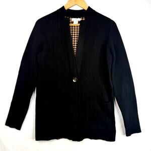 H By Halston Black One Button Cardigan Sweater S